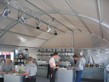 chapiteau aluminium sur mesure avec toit contr� pour Porsche